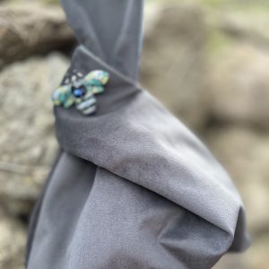 Bolso Coco Terciopelo Gris