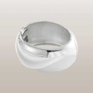 Brazalete Bombé Liso Plateado